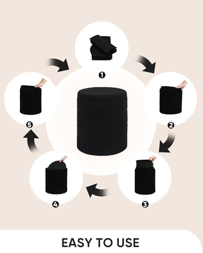 B FSOBEIIALEO Round Sherpa Storage Ottoman Stool - 22"x22"x15.75" (White) - Stylish Foot Rest with Eco-Friendly Certific