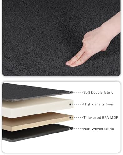 B FSOBEIIALEO Round Sherpa Storage Ottoman Stool - 22"x22"x15.75" (White) - Stylish Foot Rest with Eco-Friendly Certific