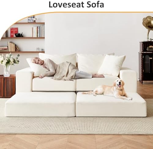 Modular Sectional Sofa - Cozy Sleeper Couch for Customizable Living Spaces - Non-Slip Base & Deep Seat - Modern L-Shape