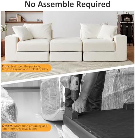 Modular Sectional Sofa - Cozy Sleeper Couch for Customizable Living Spaces - Non-Slip Base & Deep Seat - Modern L-Shape