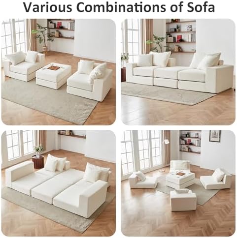 Modular Sectional Sofa - Cozy Sleeper Couch for Customizable Living Spaces - Non-Slip Base & Deep Seat - Modern L-Shape